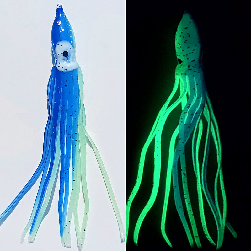 Glow Octopus Skirt Lures, 6/9/12 cm (2.4/3.5/4.7 in) – product photo