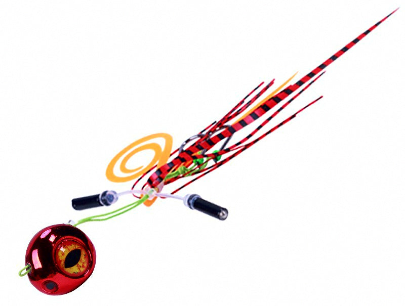 Plated Slow Pitch Jig with Skirt & Hook, 40–200 g (1.4–7.1 oz) – product photo
