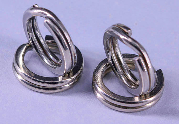 Reinforced Flattened Double Split Rings for Lures, 50/100 Pack – product photo