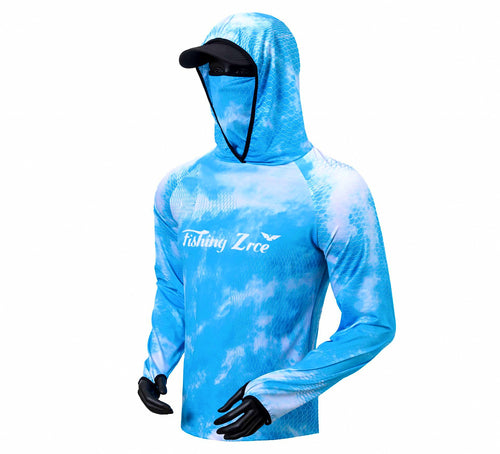 Men's Hooded Sun Protection Fishing Shirt, Quick-Dry – product photo