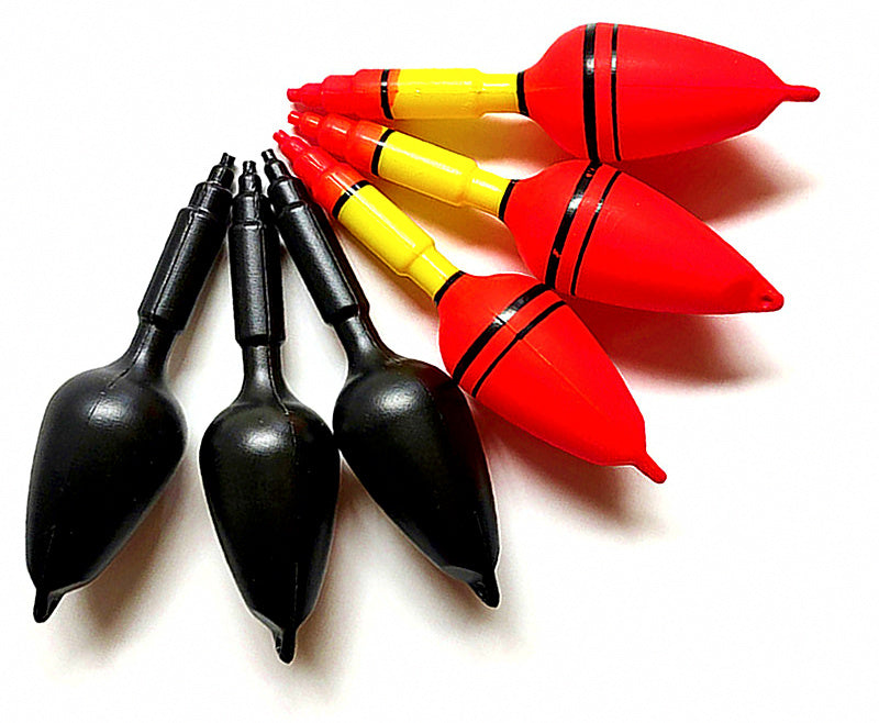 Large Belly Float Bobber, 11–15 cm (4.3–5.9 in), Red/Black – product photo
