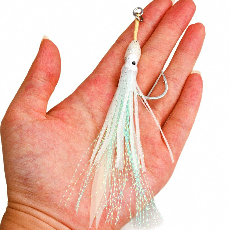 Single Jig Assist Hook, Aramid Wrap, Glow Squid Skin, 2/0–7/0 – product photo