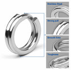 Stainless Steel Double Split Rings, 100 pcs, Sizes 0–6 – product photo