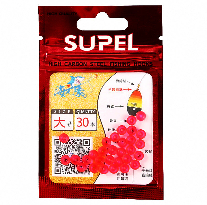 Half-Round Float Stopper Beads, Red, 30 pcs – product photo