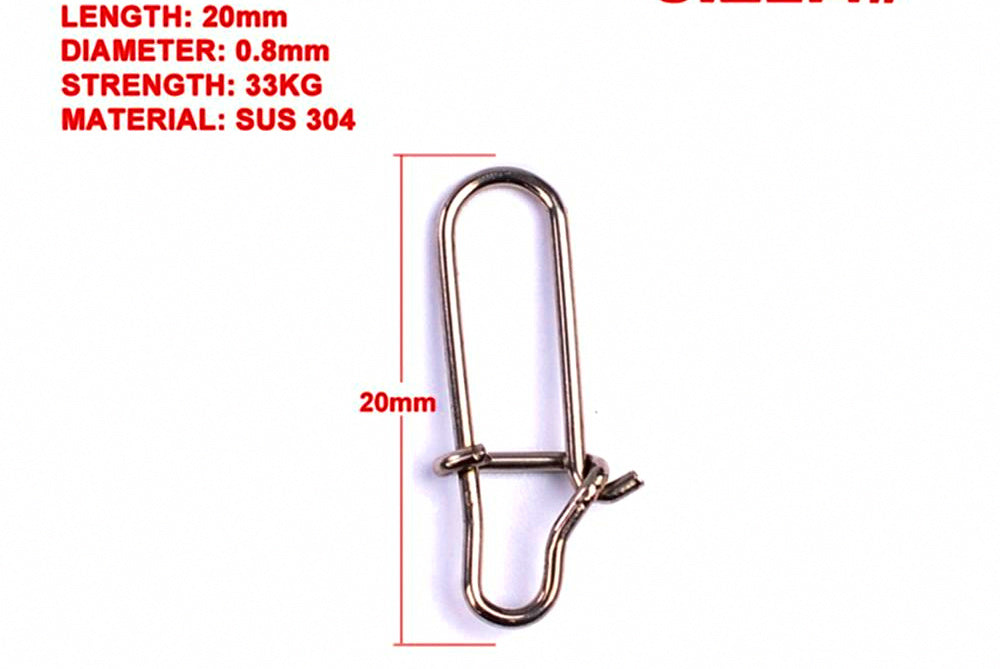 Stainless Steel Fishing Snaps, Quick Connectors, 100 Pack – product photo