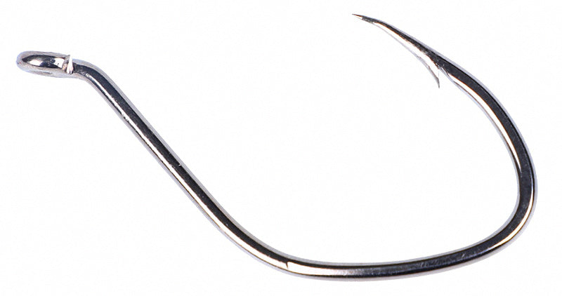 Offset Live Bait Hook, Size 6/0, Long Shank, Silver – product photo