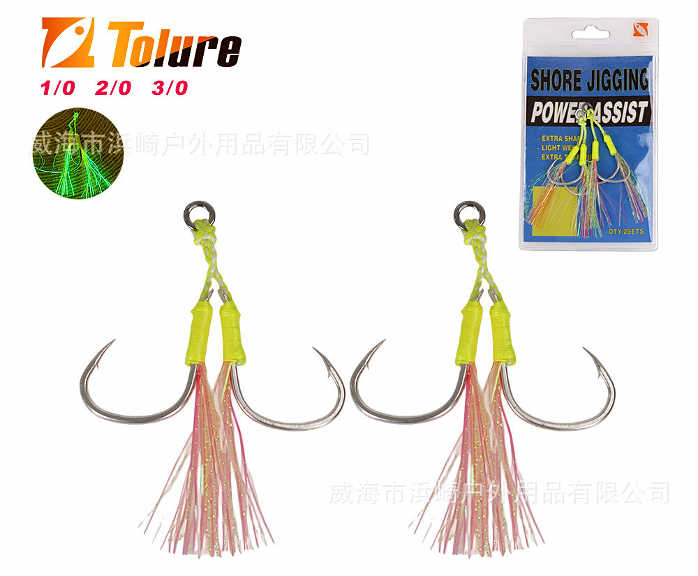 Double Assist Hooks for Jigs, Barbed, 2-Pack, 1/0–3/0 – product photo