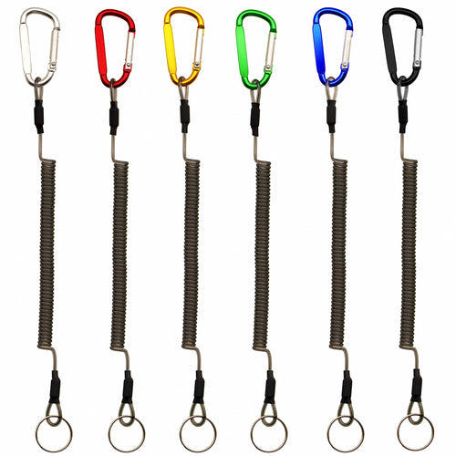 Fishing Plier Lanyard, Coiled Steel Wire Tether, 0.5–3 m
