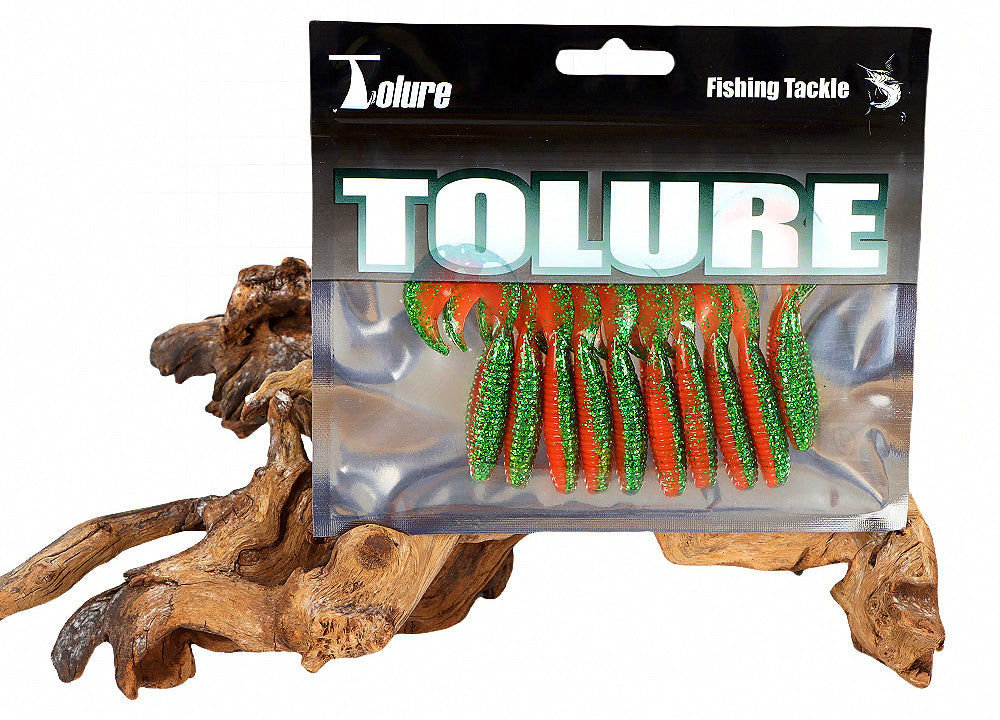 Two-Tone Curly Tail Grub Soft Baits, 6.5 cm (2.6 in), 10 Pack – product photo