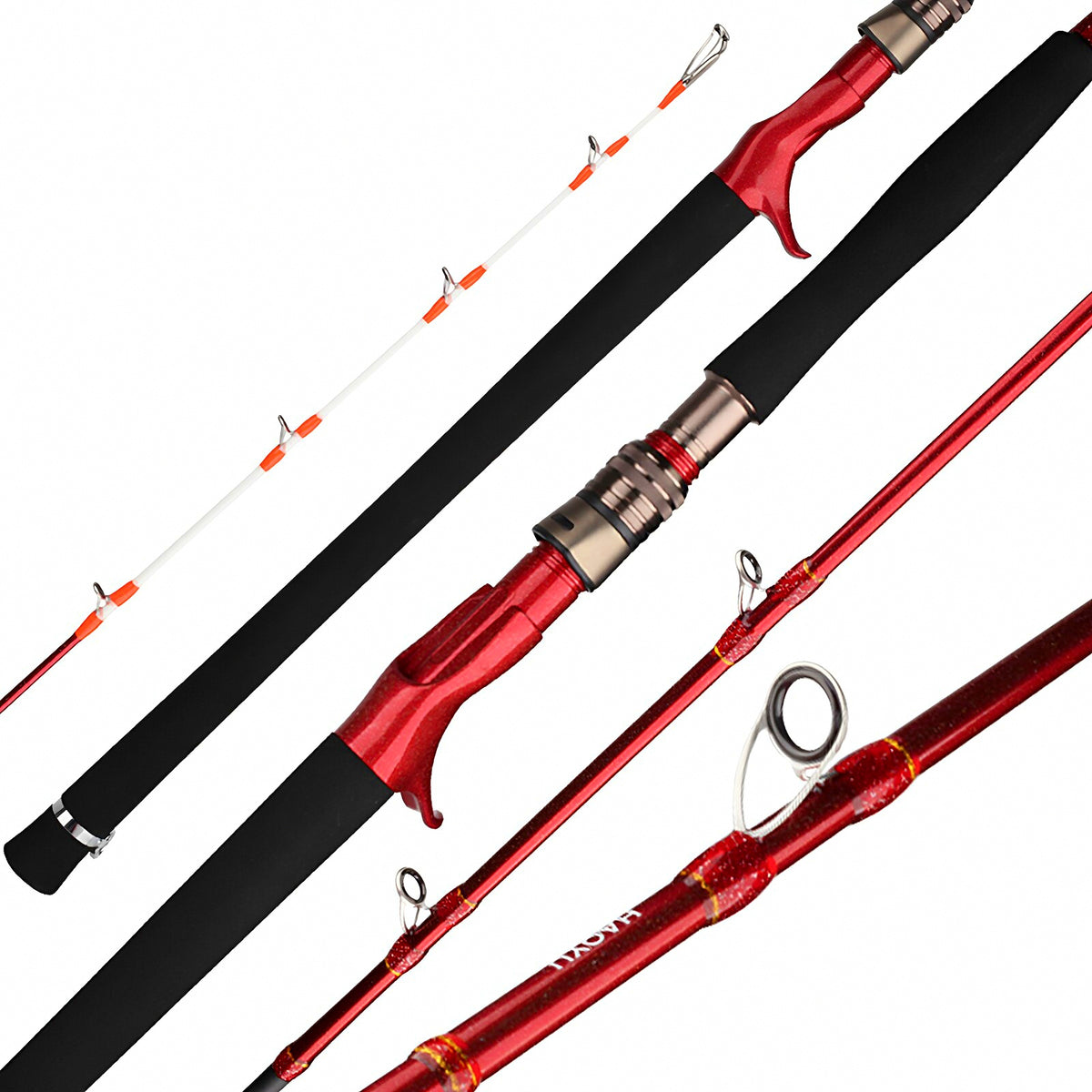 Light Offshore Boat Rod, 2-Piece Carbon, 2.4–3.0 m (7.9–9.8 ft) – product photo