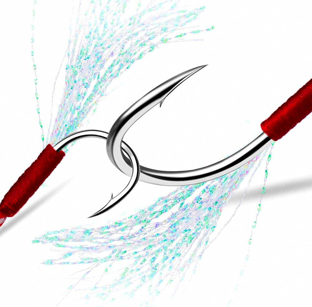 Barbed Single Feather Hook, High Carbon Steel – product photo