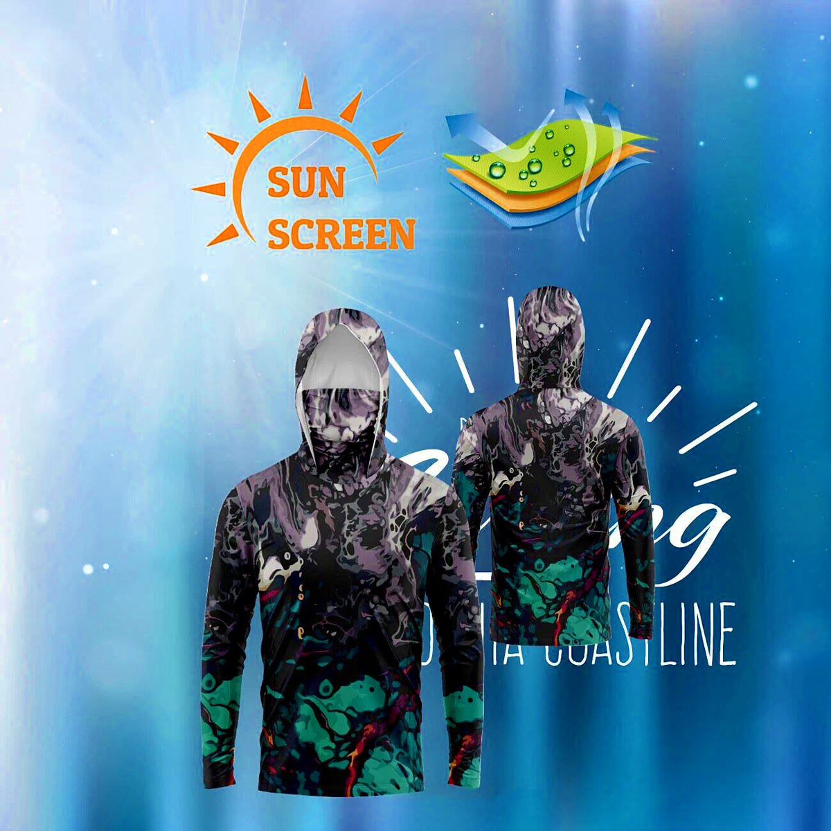 UPF 40+ Long Sleeve Fishing Sun Shirt, Quick-Dry, Unisex