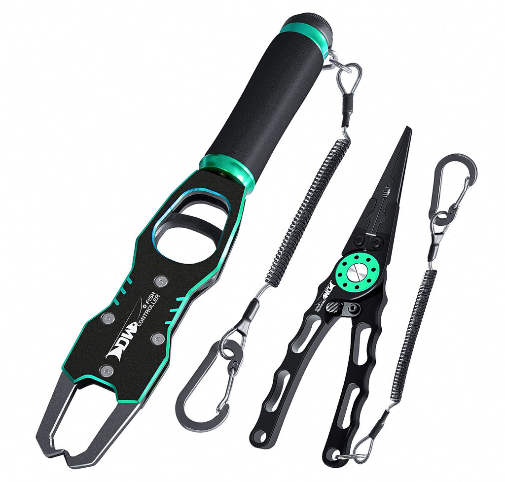 Aluminum Fish Gripper with Scale & Fishing Pliers Set – product photo
