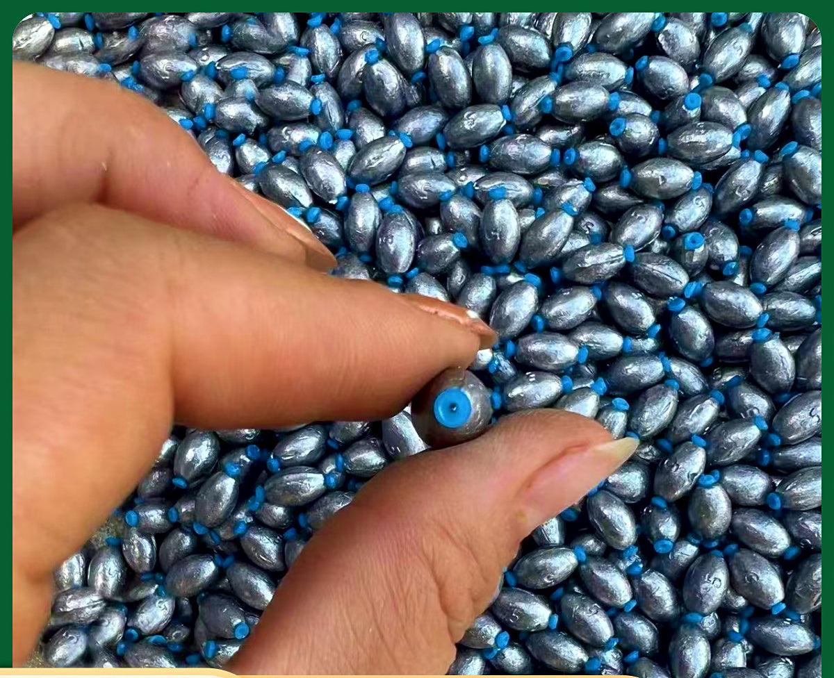 Plastic-Core Olive Sinkers, 0.04–5.29 oz (1–150 g) – product photo