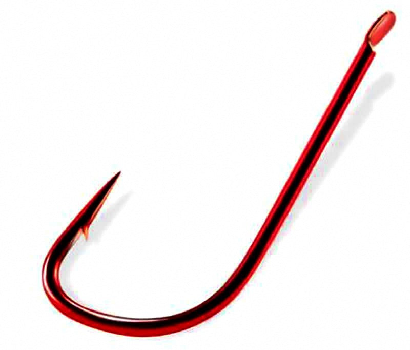 Red Sode Fishing Hooks, Barbed or Barbless, Sizes 1–8 – product photo