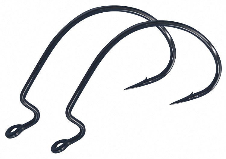 Wide Gap Offset Worm Hooks, Barbed, Sizes 1/0–5/0 – product photo