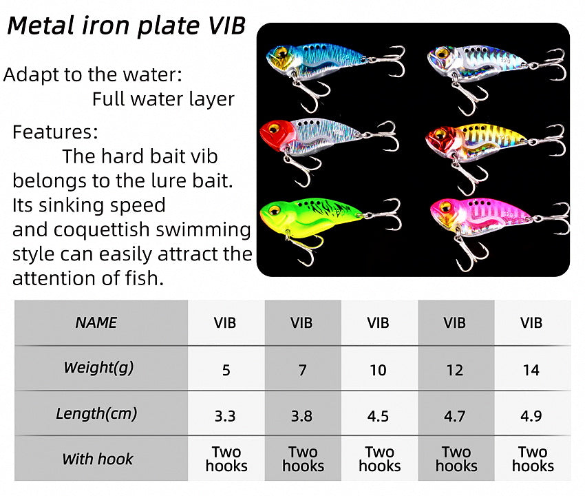 Metal VIB Lure, 5–14 g (0.18–0.49 oz), Multiple Colors – product photo