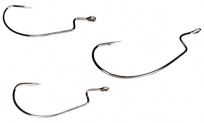 Offset Worm Hooks, Wide Gap, Bulk Pack, Sizes 6 to 4/0 – product photo