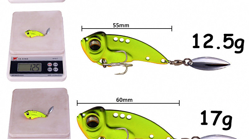 VIB Blade Bait with Willow Spinner Blade, 8–17 g (0.3–0.6 oz) – product photo