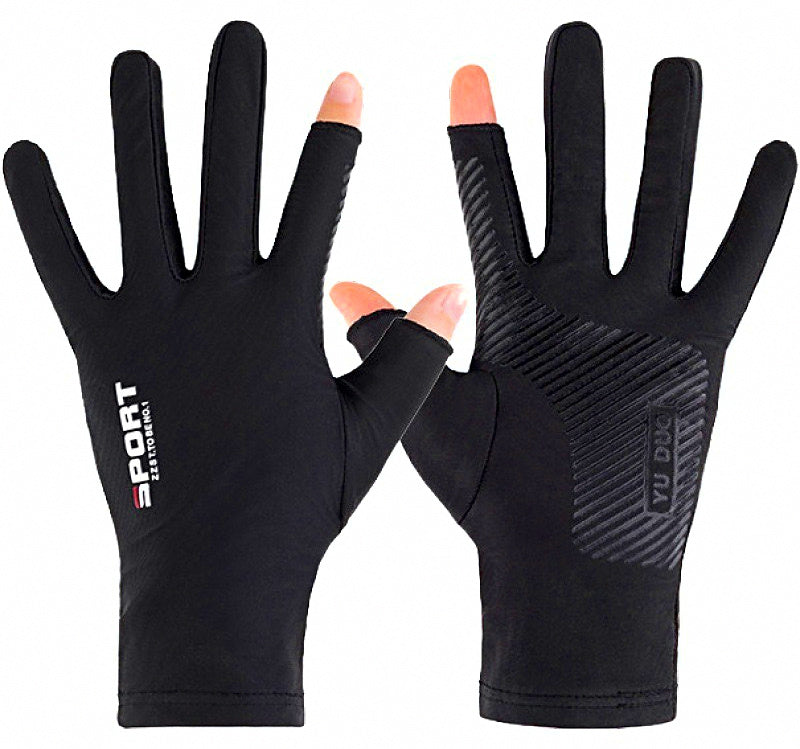 UV Sun Protection Fishing Gloves, Two-Finger or Half-Finger – product photo