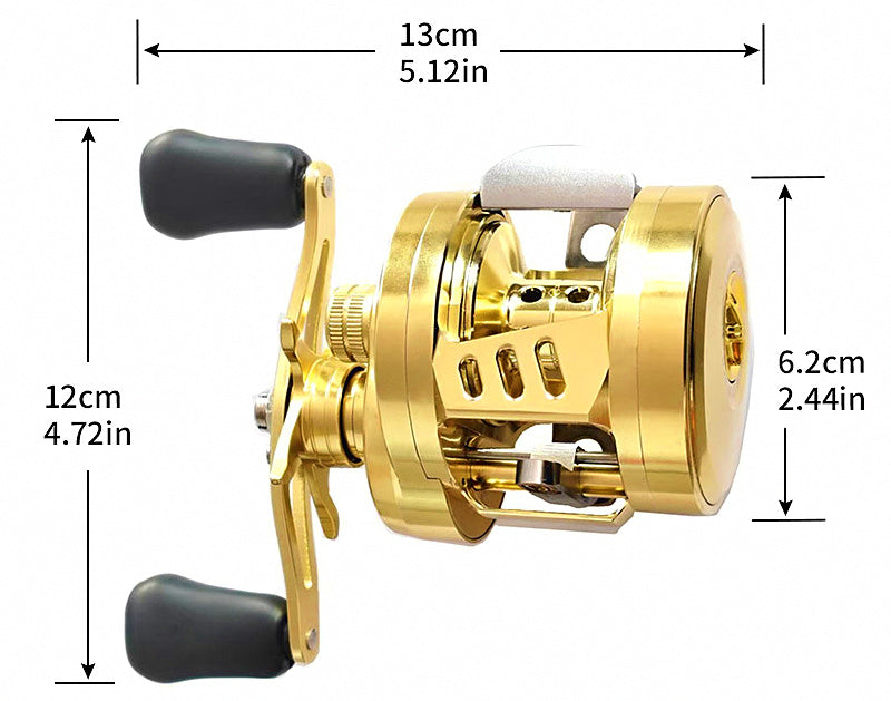 Metal Baitcasting Reel, Magnetic Brake, Left/Right Hand – product photo