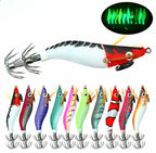 Glow Mini Wood Shrimp Squid Jig, Sizes 1.5 / 1.8 / 2.2 – product photo