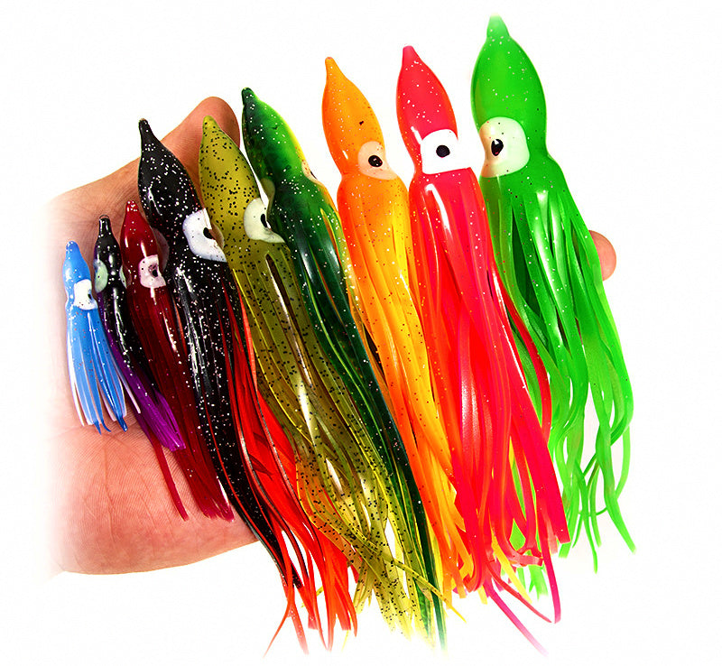 Octopus Soft Lure, Glow Mixed Colors, 4–18 cm (1.6–7.1 in) – product photo