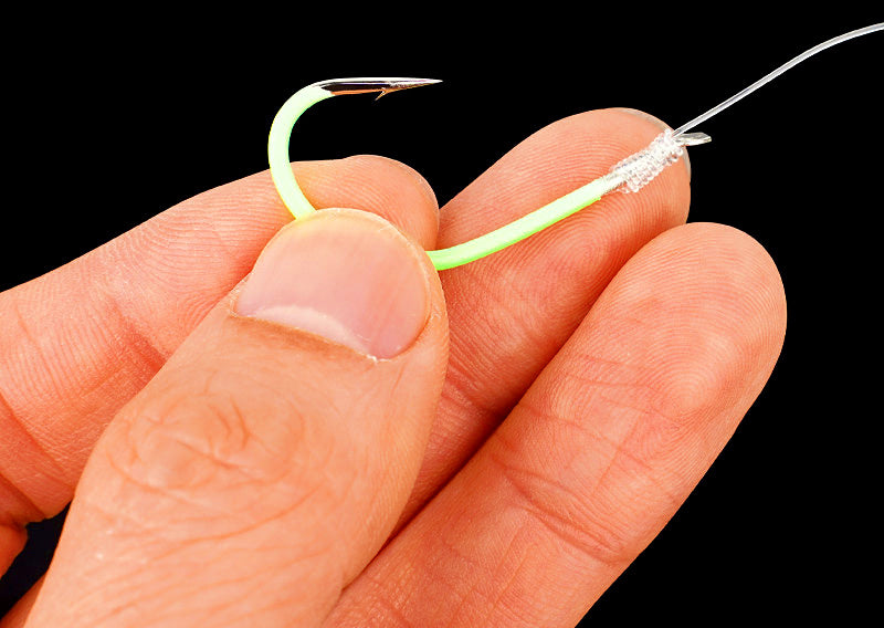 Pre-Tied Glow Snelled Hooks, High-Carbon Steel, Sizes 12–28 – product photo