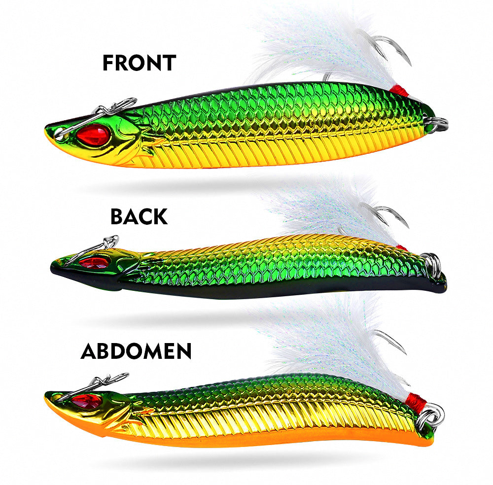 Casting Spoon Jig with Feather Treble Hook, 7–20 g (0.25–0.7 oz) – product photo