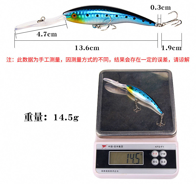 Long Lip Floating Minnow, 13.8 cm (5.4 in), 14.5 g (0.5 oz) – product photo