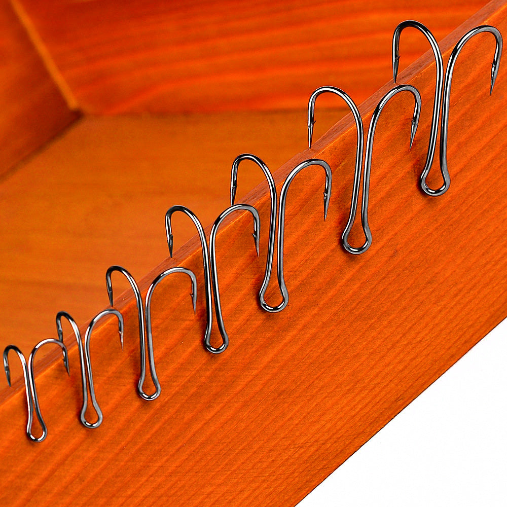 Double Hooks for Lures, Barbed, Sizes #8–4/0, 50 pcs – product photo