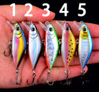 Mini Minnow Hard Bait with Treble Hooks, 1/3/5 Pack – product photo