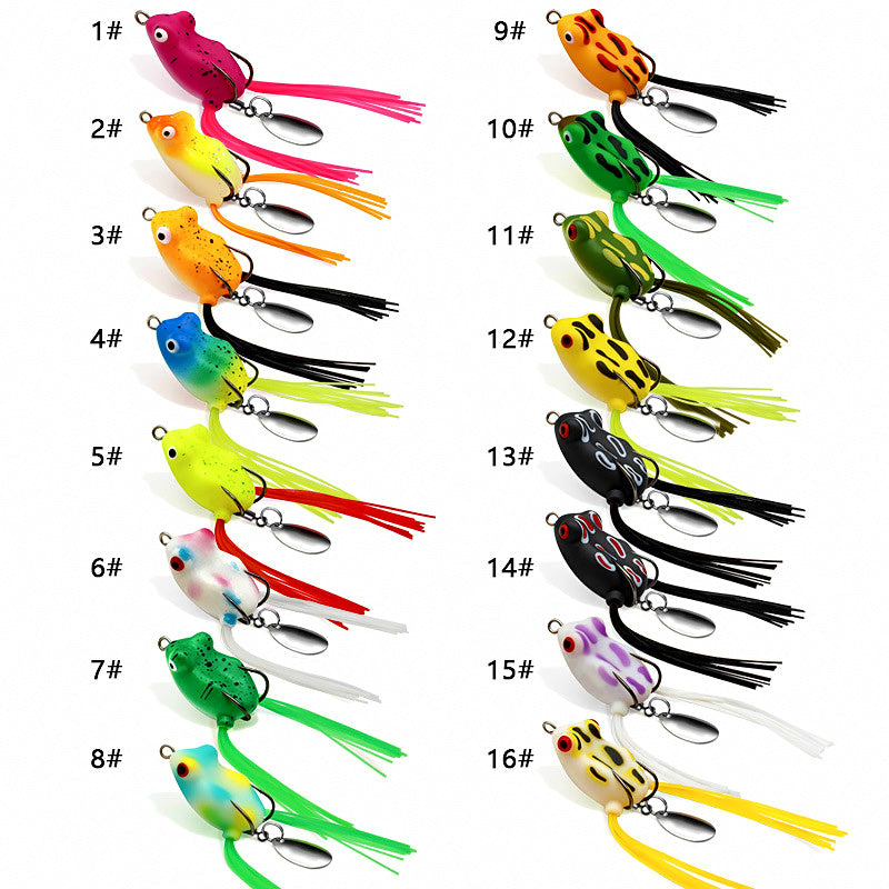 Soft Frog Lure, Double Hook Topwater Frog, 16 Colors – product photo