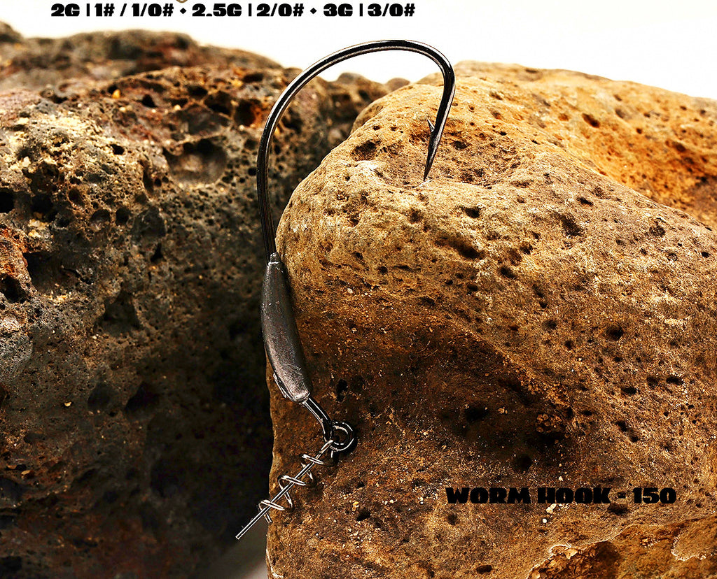 Weighted Offset Worm Hooks, 2–3 g (0.07–0.11 oz), 5 pcs – product photo