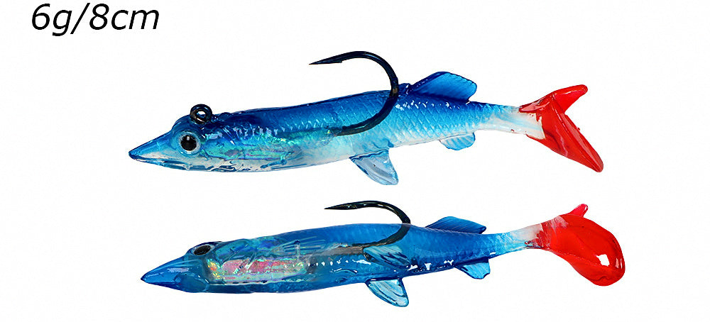 Soft Swimbait with Weighted Jig Head Hook, 6 g (0.2 oz) 8 cm – product photo