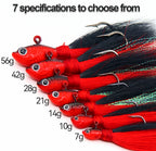 Feather Lead Head Jig Hooks, 3-Pack, 7–56 g (0.25–2 oz) – product photo