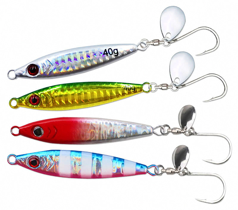Metal Jig with Spinner Blade, Single Hook, 15–120 g (0.5–4.2 oz) – product photo