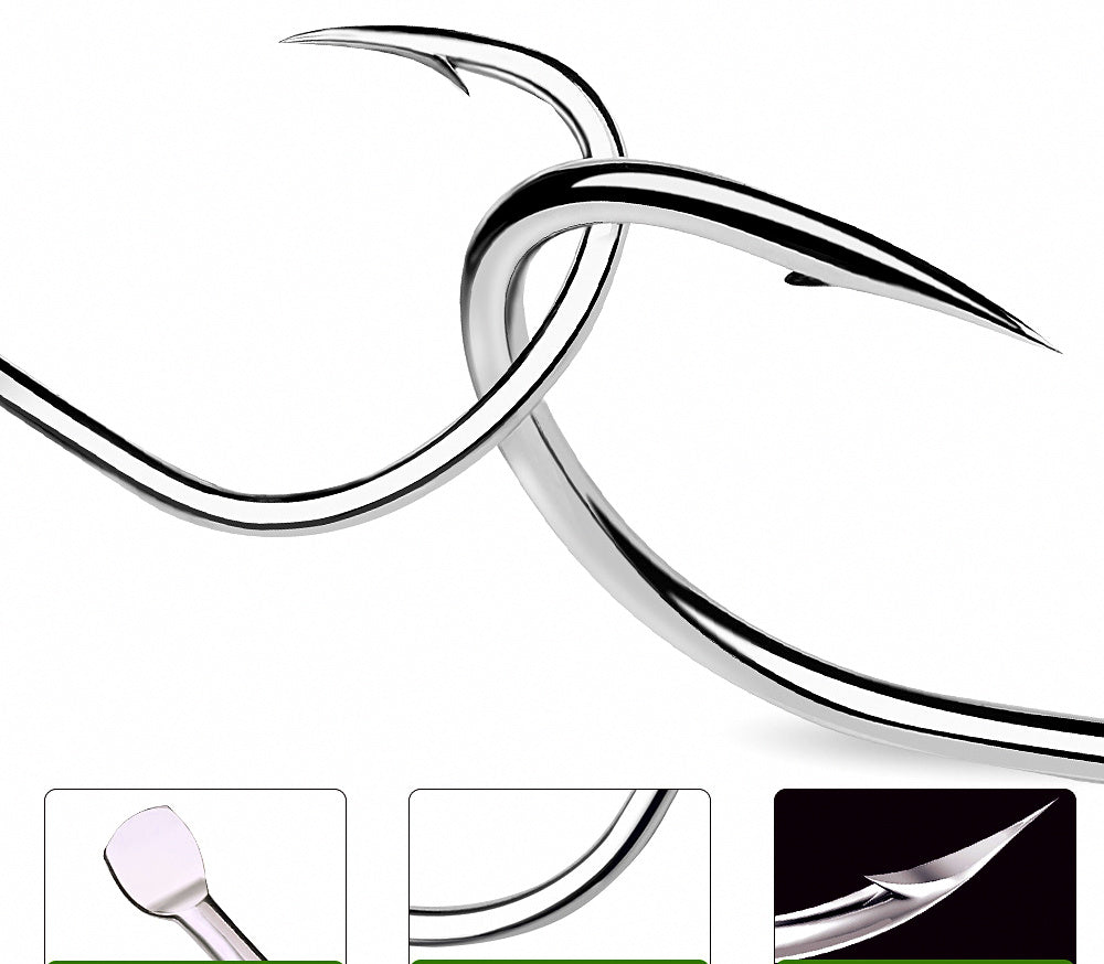 Saltwater Offshore Hooks, Barbed, Sizes 1/0–5/0, 10 Pack – product photo
