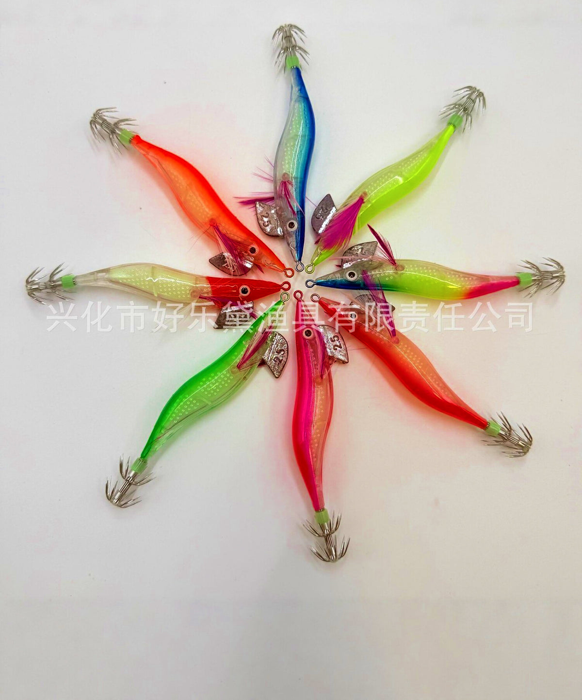 Glow Squid Jig, Wood Shrimp Style, Sizes 2.0, 2.5, 3.0 – product photo