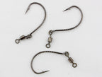 Wacky Worm Hooks with Figure-8 Ring Chain, Barbed, Sizes 3–4/0 – product photo