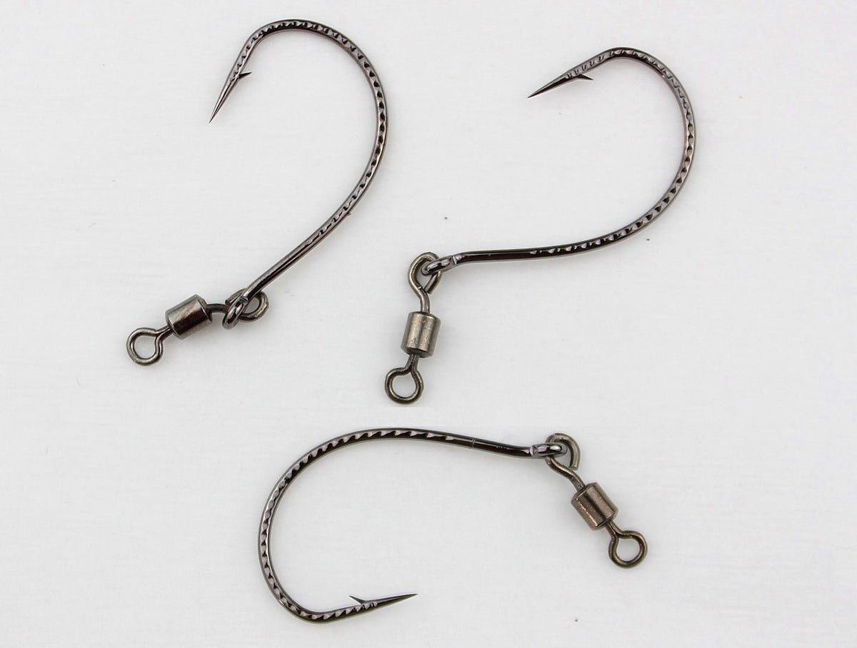 Wacky Worm Hooks with Figure-8 Ring Chain, Barbed, Sizes 3–4/0 – product photo