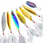 Casting Spoon Lure Set, Single Hook, 1.5–20 g (0.05–0.7 oz)
