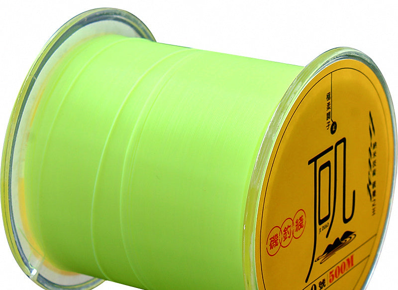 Nylon Monofilament Fishing Line, 500 m (547 yd), Fluorescent Yellow – product photo