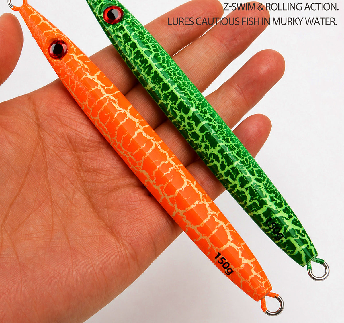 Fast-Sinking Crackle Jig, 150–200 g (5.3–7.1 oz) – product photo