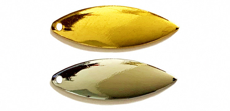 Willow Leaf Spinner Blades for DIY Lures, Gold/Silver/Copper – product photo