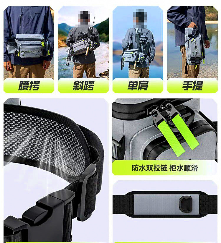 Lure Fishing Tackle Bag, Nylon Shoulder Bag, Multi-Compartment – product photo