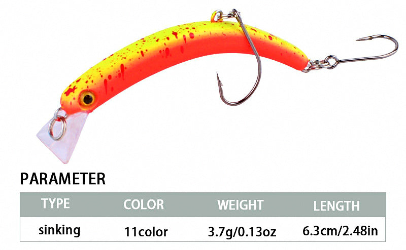 Slow Sinking Minnow Lure with Double Hooks – product photo