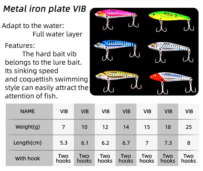 VIB Blade Bait Lure, 7–25 g (0.25–0.9 oz) – product photo