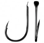 Barbed Carbon Steel Fishing Hooks, 50 pc Pack, Sizes 0.1–12 – product photo