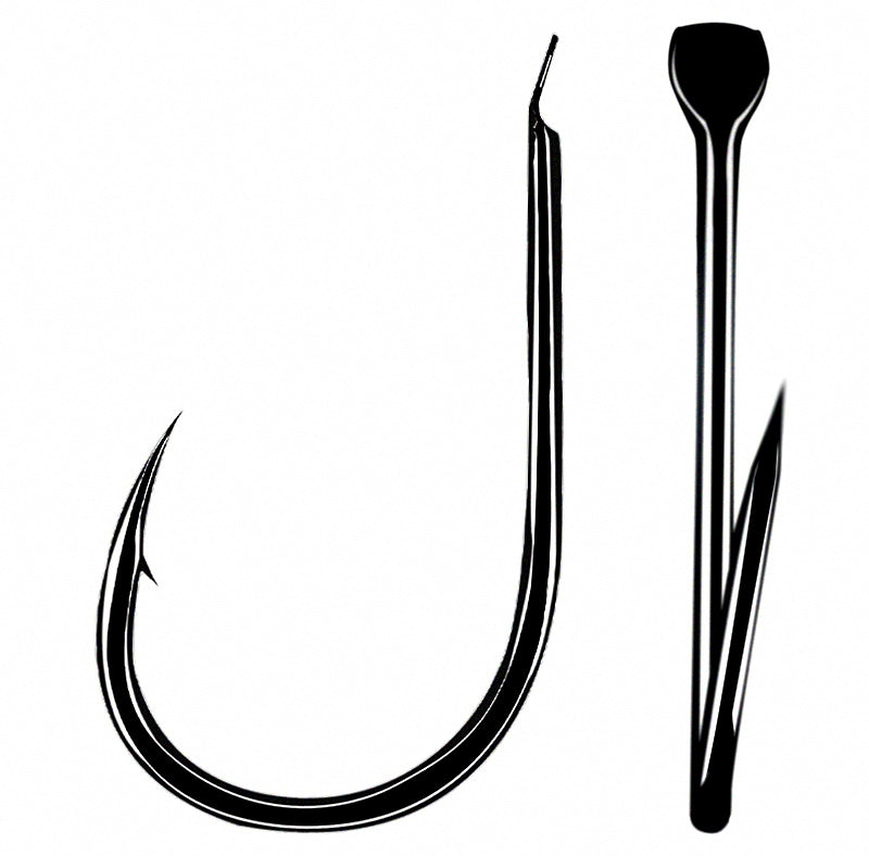 Barbed Carbon Steel Fishing Hooks, 50 pc Pack, Sizes 0.1–12 – product photo